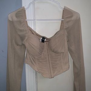 Windsor Tan Sparkling Corset Top